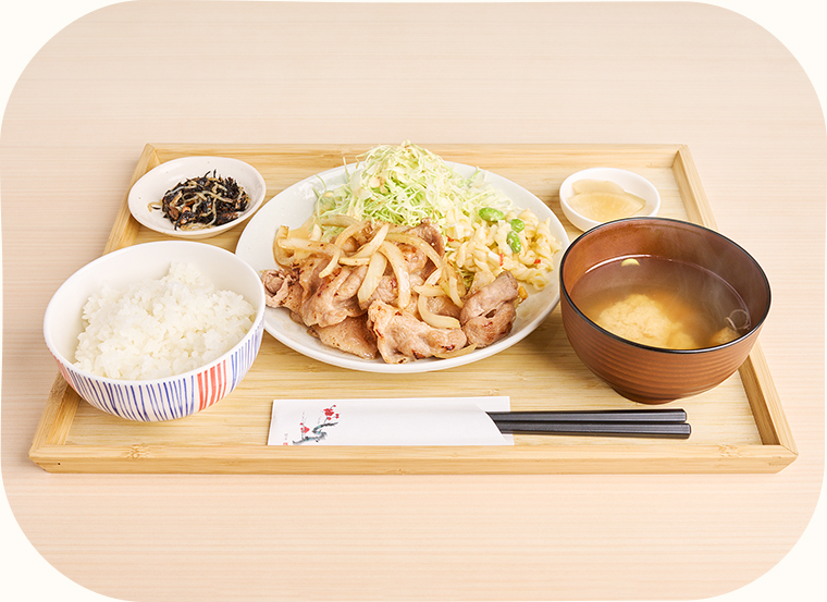 豚生姜焼き定食の写真